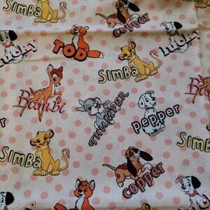 1/2 Yard Disney Babies Fabric Tod, Copper, Simba, Lucky - Very Sweet